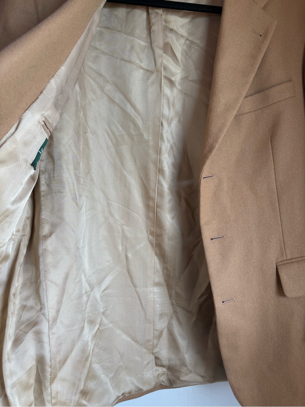 Oscar de la Renta Cashmere Wool Blend Camel Blazer Sport Coat Jacket Mens 40R - Picture 6 of 8